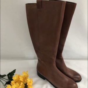 Cole Haan Katrina Riding Boots Harvest Brown Leath
